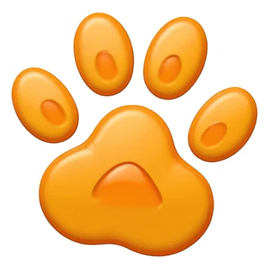 a very light pale pastel yellow-orange pawprint sticker