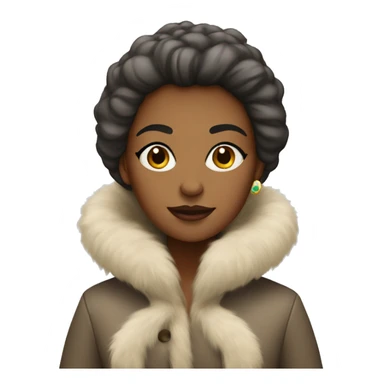 Woman in fur coat sticker