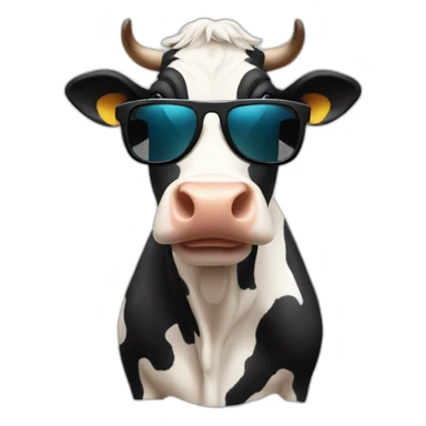 cow with sunglasses sticker