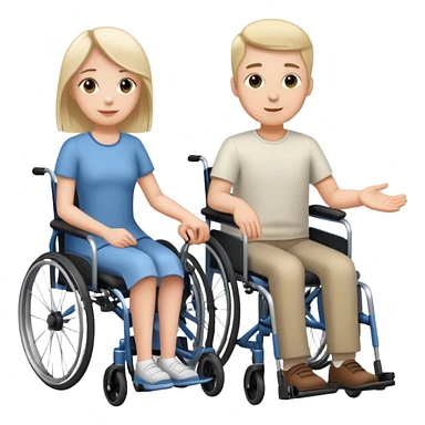 Two people in wheelchairs holding hands sticker