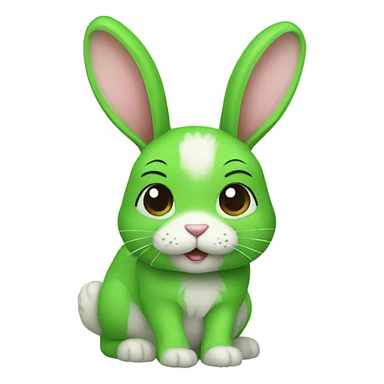 bunny green  sticker