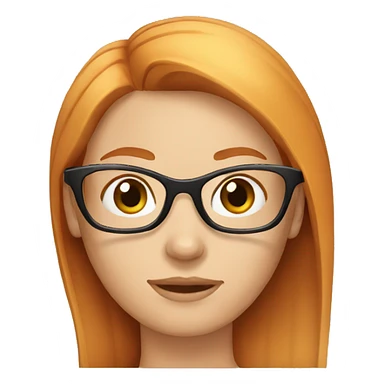 Woman ginger head, streight hair, with glasses sticker