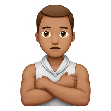 man crossing his arms around his neck mad sticker