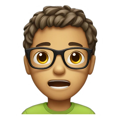 Scared little boy wearing glasses  sticker