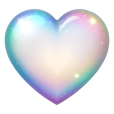 glitter white heart sticker