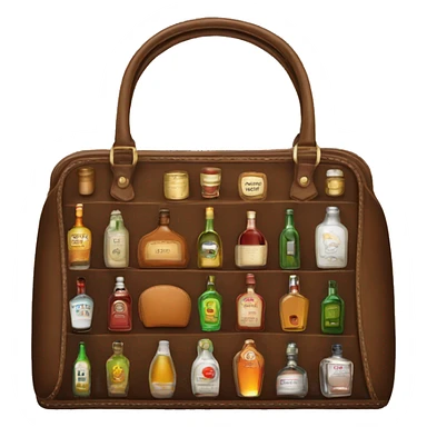 purse with liquor bottles inside sticker