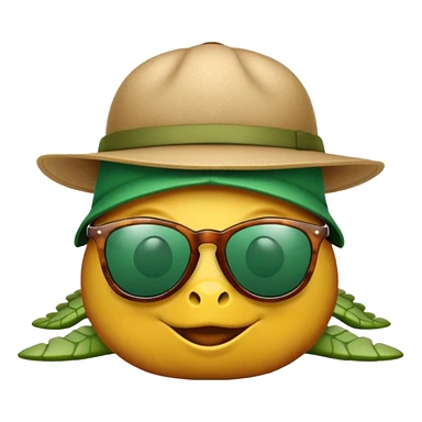 Schildkröte mit sonnenbrille und cap sticker