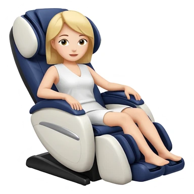 woman in a massage chair sticker