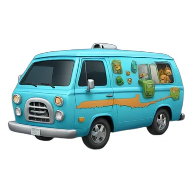 blue mystery machine sticker