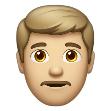 caucasian man with interrogative face sticker