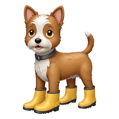 terrier with rainboots sticker