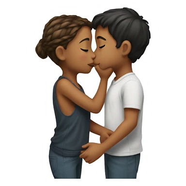 Boy kissing girl sticker