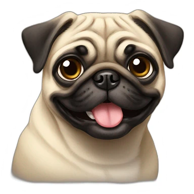 Pug happy sticker