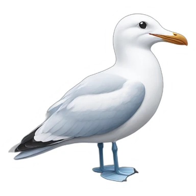 Blue and White seagull sticker