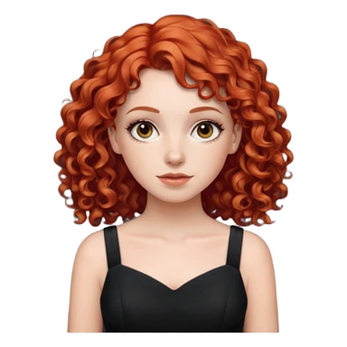 red curly haired black dress white girl sticker