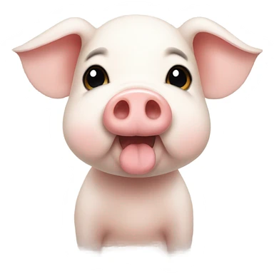 Cute slim pig with a white bow on forehead sticker