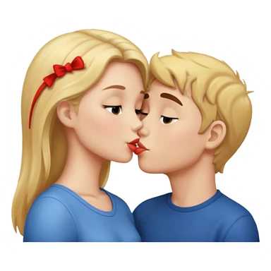 Girl and boy kissing sticker