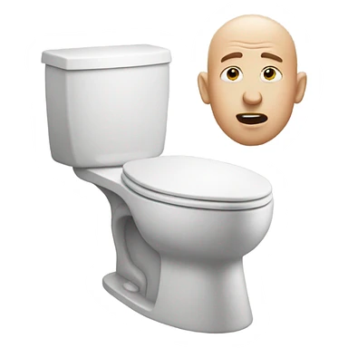 bald guy with head coming out of toilet sticker