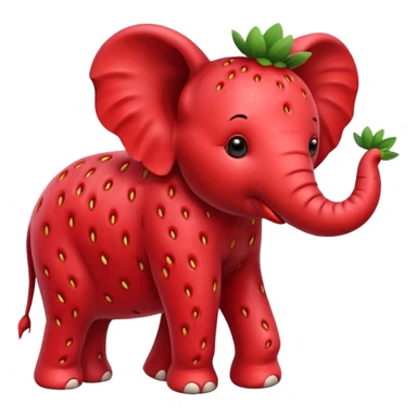 Elephant made of strawberry sticker