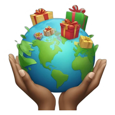 earth receiving gifts sticker