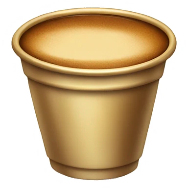 gold dual cup with brown coffee sticker