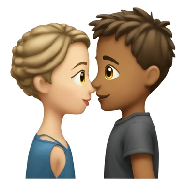 A boy and a girl kissing  sticker