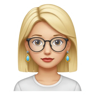 blonde earring wearing glasses woman sticker