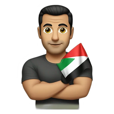 Salman khan with Palestine flag sticker