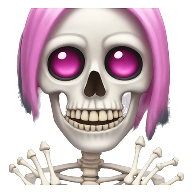 Skeleton with pink nails sticker