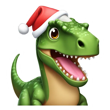 Dinosaurio con gorrito navideño ￼ sticker