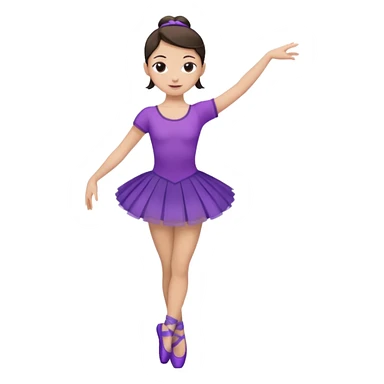 una bailarina, pelo morocho, remera violeta, zapatiilas violeta y polleritan negra y que el pelo este recogido sticker
