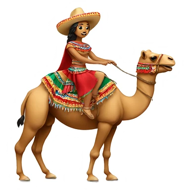 Mexican dancer riding a camel sticker