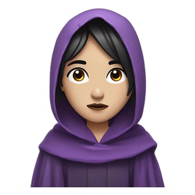sad emo with purple eyes short dark hair wearing robes sticker