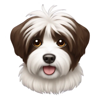 A chocolate and white coloured havanese  sticker