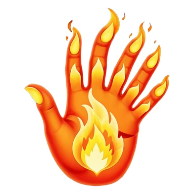 Make a hand gesture like fire sticker
