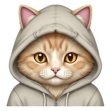 Cat wearing hodie sticker