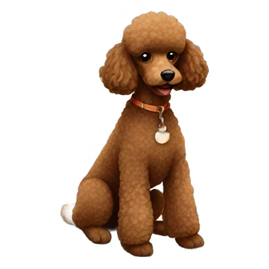 Brown poodle on a boat sticker