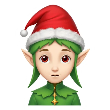 green elf with christmas hat sticker