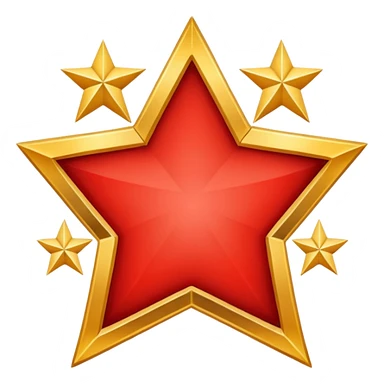red 5 stars crest sticker