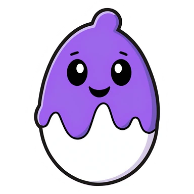 Purple blob with white text saying "WOW!" sticker