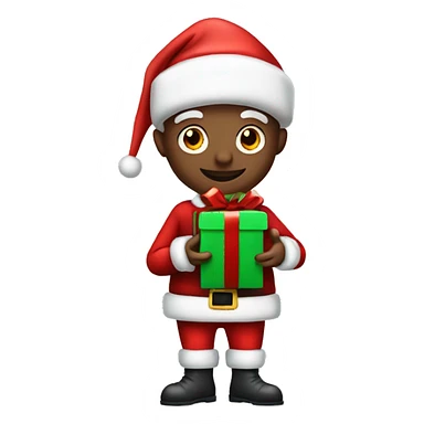 Christmas santa With Christmas elf holding presents sticker