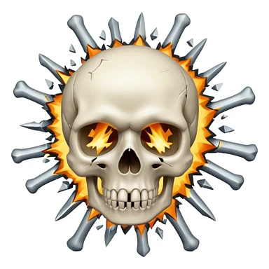 Skull exploding his head sticker