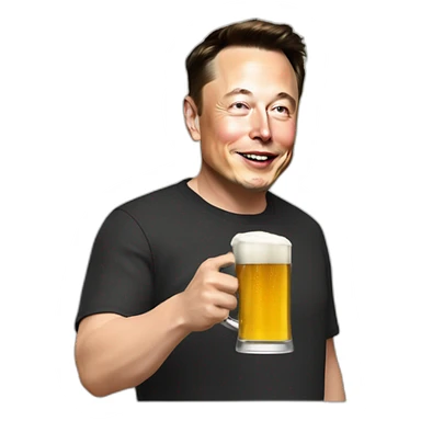 Elon Musk qui boit une bière sticker