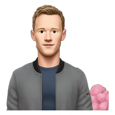 Jonathan Toews standing in front of pink mansion sticker