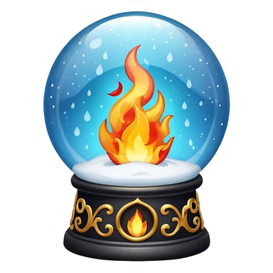 Can you make a snow globe emoji with a flame in it, gothic style sticker