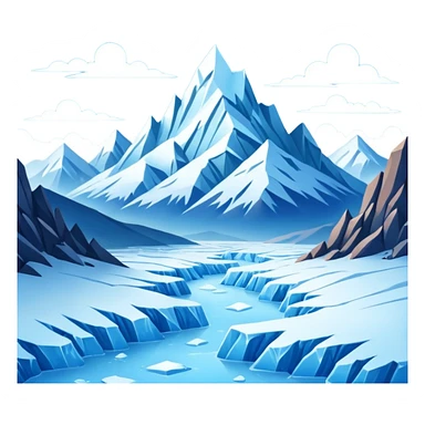 Ice Planet – frozen surface, icy mountains, blizzards sticker