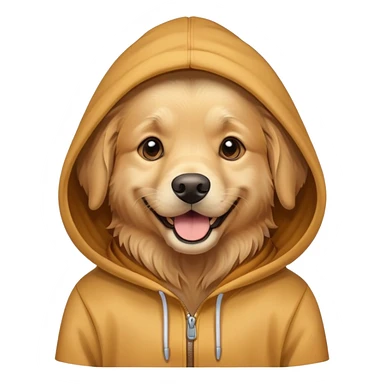 Golden retriever with hoodie sticker