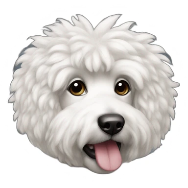 Caniche avec des poils blanc et noir qui tire la langue sticker