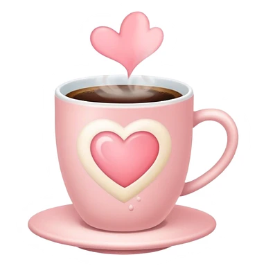 A cute coffee cup that emits warm steam, soft pastel colors, and a heart-shaped design - cozy and inviting! sticker