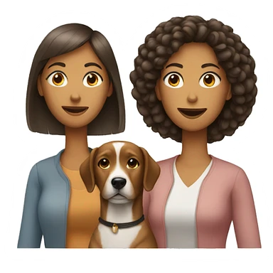 two women with a dog sticker